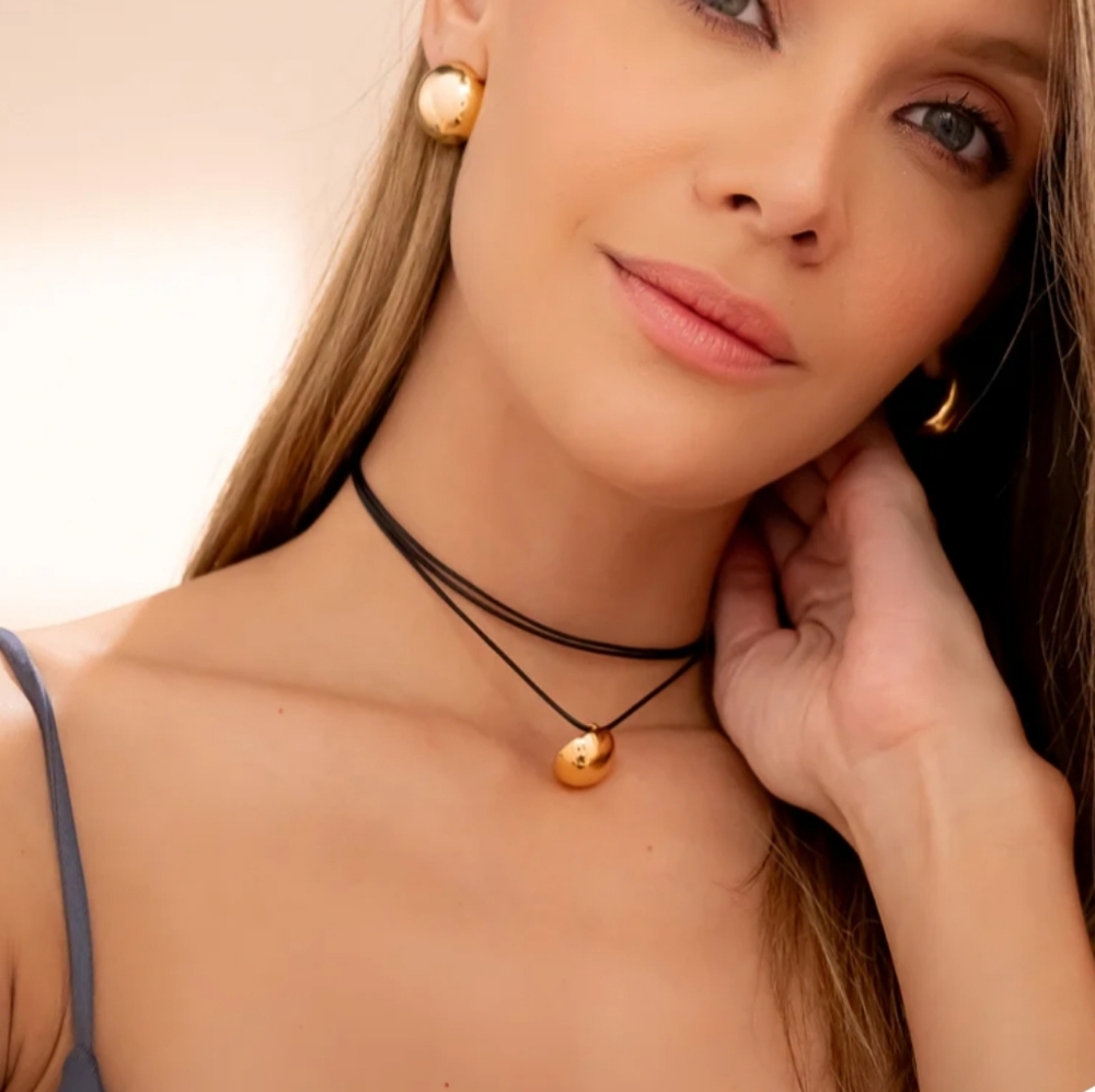 Gold Circle Choker SET by LanMar Accessories